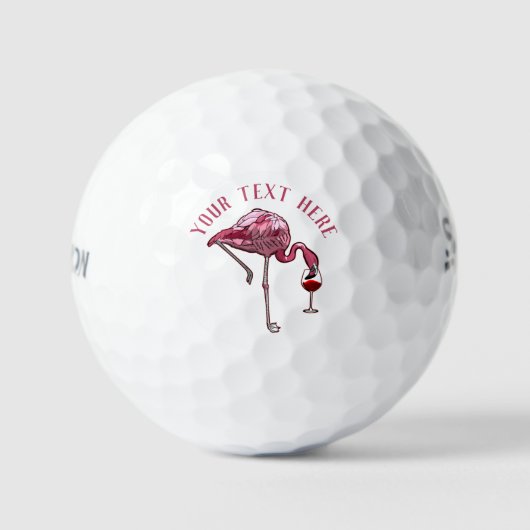 Niedlich Flamingo Wein Drinker Custom Team Golfball (Vorderseite)