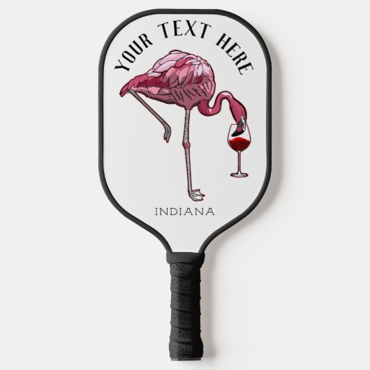 Niedlich Flamingo Wine Drinker Neue Geschenke Pickleball Schläger (Vorderseite)