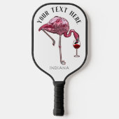 Niedlich Flamingo Wine Drinker Neue Geschenke Pickleball Schläger (Rückseite)