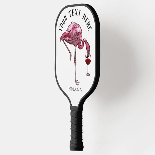 Niedlich Flamingo Wine Drinker Neue Geschenke Pickleball Schläger (Links)