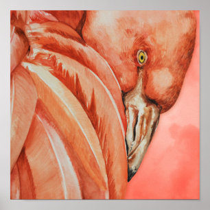 Niedlich Flamingo Zeichnend Poster