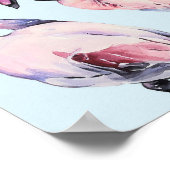 Niedlich Flamingo Zeichnend Poster (Ecke)
