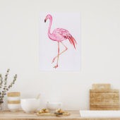 Niedlich Flamingo Zeichnend Poster (Küche)