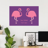 Niedlich Flamingos benutzerdefiniertes Textposter Poster (Heimbüro)
