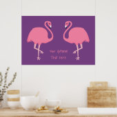 Niedlich Flamingos benutzerdefiniertes Textposter Poster (Küche)
