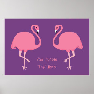 Niedlich Flamingos benutzerdefiniertes Textposter Poster