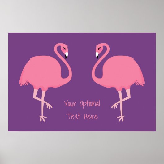 Niedlich Flamingos benutzerdefiniertes Textposter Poster (Vorne)