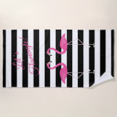 Niedlich Flamingos, Flamingle Beach Handtuch (Vorderseite)