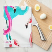 Niedlich Flamingos Geschirrtuch (Viertel Falte)