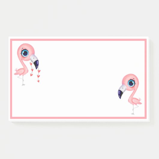 Niedlich Flamingos Post-it Klebezettel (Vorderseite)