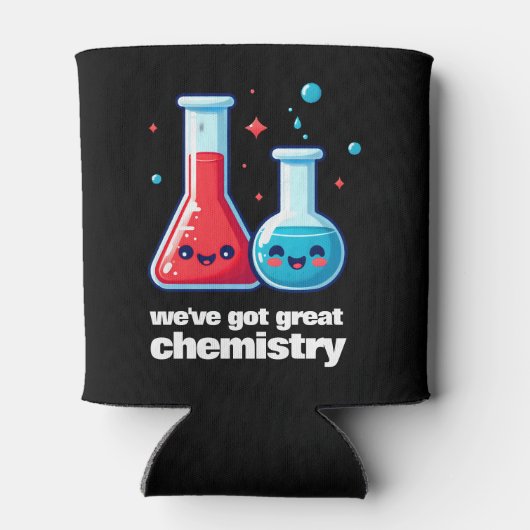 Niedlich Flasche & Tube Wir haben große Chemie Got Dosenkühler (Rückseite)