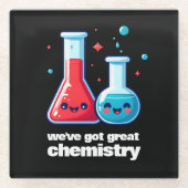 Niedlich Flasche & Tube Wir haben große Chemie Got Glasuntersetzer (Vorderseite)