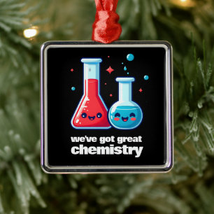 Niedlich Flasche & Tube Wir haben große Chemie Got Ornament Aus Metall