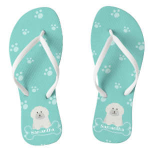 Niedlich Flauschig Weiße Dose Welpe Lover Monogram Badesandalen