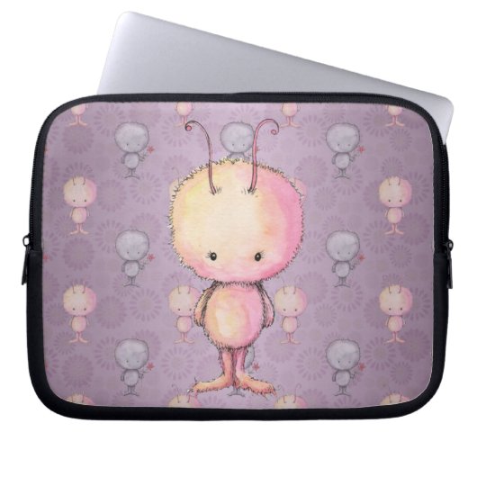 Niedlich flauschige Monster Laptopschutzhülle (Vorderseite)
