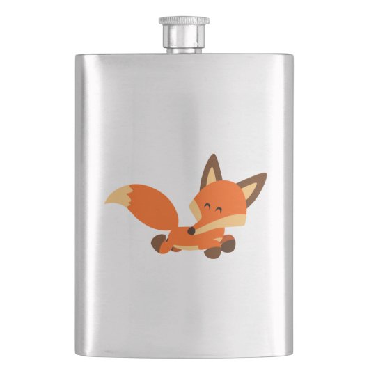 Niedlich Fleet Cartoon Fox Classic Flask Flachmann (Vorderseite)