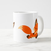 Niedlich Fleet Cartoon Fox Jumbo Tasse (Vorderseite Rechts)