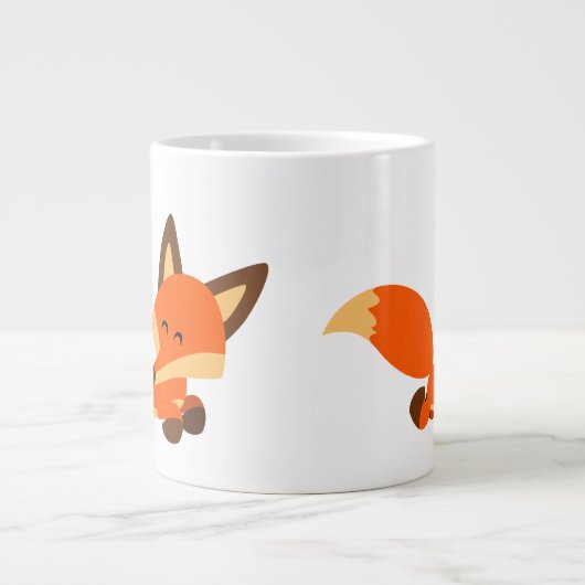 Niedlich Fleet Cartoon Fox Jumbo Tasse (Vorderseite)