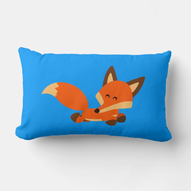 Niedlich Fleet Cartoon Fox Pillow Lendenkissen (Vorderseite)