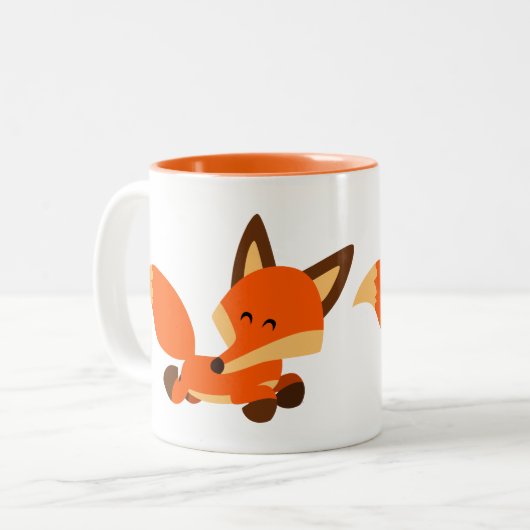 Niedlich Fleet Cartoon Fox Tasse (Vorderseite Links)