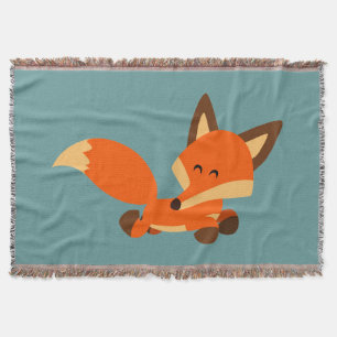 Niedlich Fleet Cartoon Fox Throw Blanket Decke