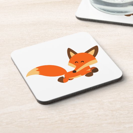 Niedlich Fleet Cartoon Fox Untersetzer Set (Linke Seite)