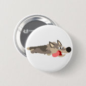 Niedlich Fleet Cartoon Wolf Button Abzeichen (Vorne & Hinten)