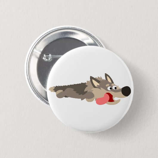 Niedlich Fleet Cartoon Wolf Button Abzeichen (Vorne & Hinten)