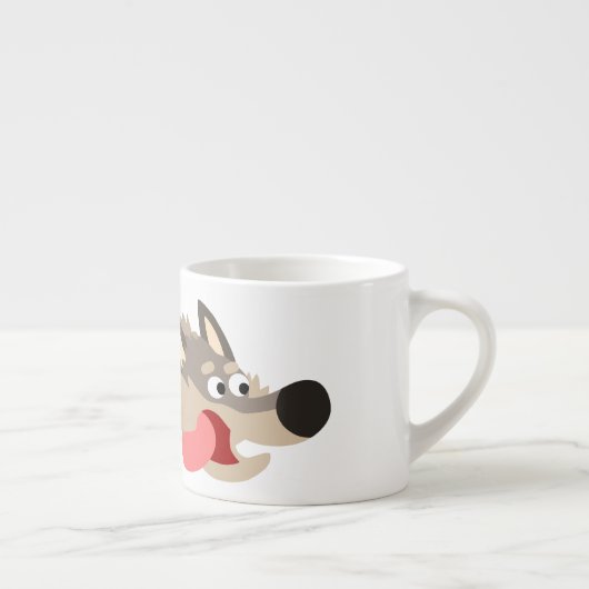 Niedlich Fleet Cartoon Wolf Espresso Tasse (Rechts)