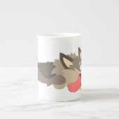 Niedlich Fleet Cartoon Wolf Knochen China Tasse (Vorderseite)
