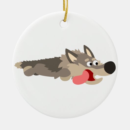Niedlich Fleet Cartoon Wolf Ornament (Vorne)
