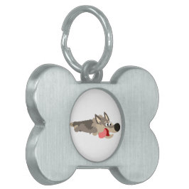 Niedlich Fleet Cartoon Wolf Pet Tag Tiermarke