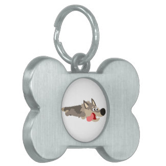 Niedlich Fleet Cartoon Wolf Pet Tag Tiermarke