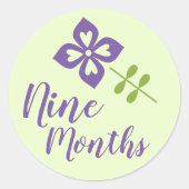 Niedlich Floral Baby Milestone Runder Aufkleber (Vorderseite)