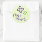 Niedlich Floral Baby Milestone Runder Aufkleber (Tasche)