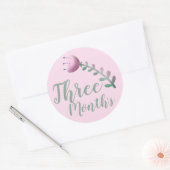 Niedlich Floral Baby Milestone Runder Aufkleber (Umschlag)