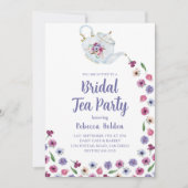 Niedlich Floral Bridal Teezeremonie Party Einladun Einladung (Vorderseite)