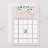 Niedlich Floral Gouache Boho Brautparty Bingo Game Einladung (Vorderseite)