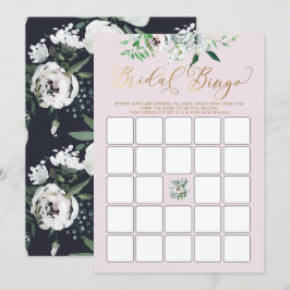 Niedlich Floral Gouache Boho Brautparty Bingo Game Einladung