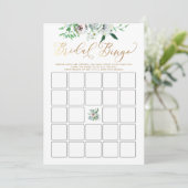Niedlich Floral Gouache Boho Brautparty Bingo Game Einladung (Stehend Vorderseite)