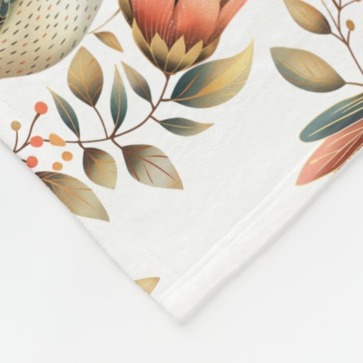 Niedlich Floral Hummingbird Fleecedecke (Ecke)