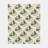 Niedlich Floral Hummingbird Fleecedecke (Vorderseite)