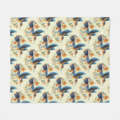 Niedlich Floral Hummingbird Fleecedecke (Vorderseite (Horizontal))