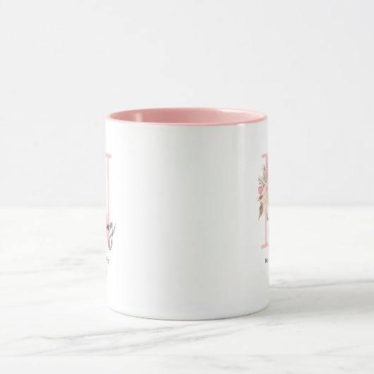 Niedlich Floral Initial Nanny Tasse (Zentrum)