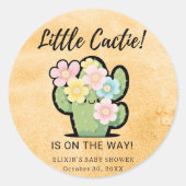 Niedlich Floral Kleine Cuctie Kawaii Babydusche Runder Aufkleber (Vorderseite)