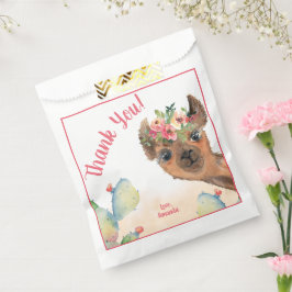 Niedlich Floral Llama Geschenktütchen