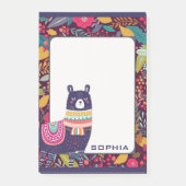 Niedlich Floral Llama Post-it Klebezettel (Vorderseite)