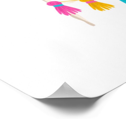 Niedlich Floral Llama Poster (Ecke)