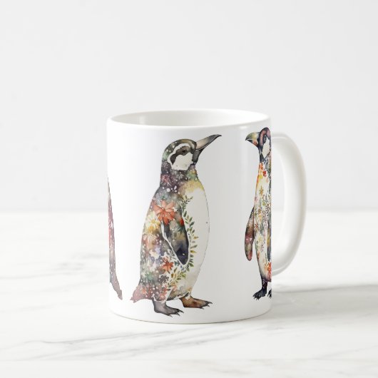 Niedlich Floral Penguin Kaffeetasse (VorderseiteRechts)