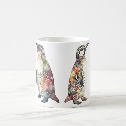 Niedlich Floral Penguin Kaffeetasse (Mittel)